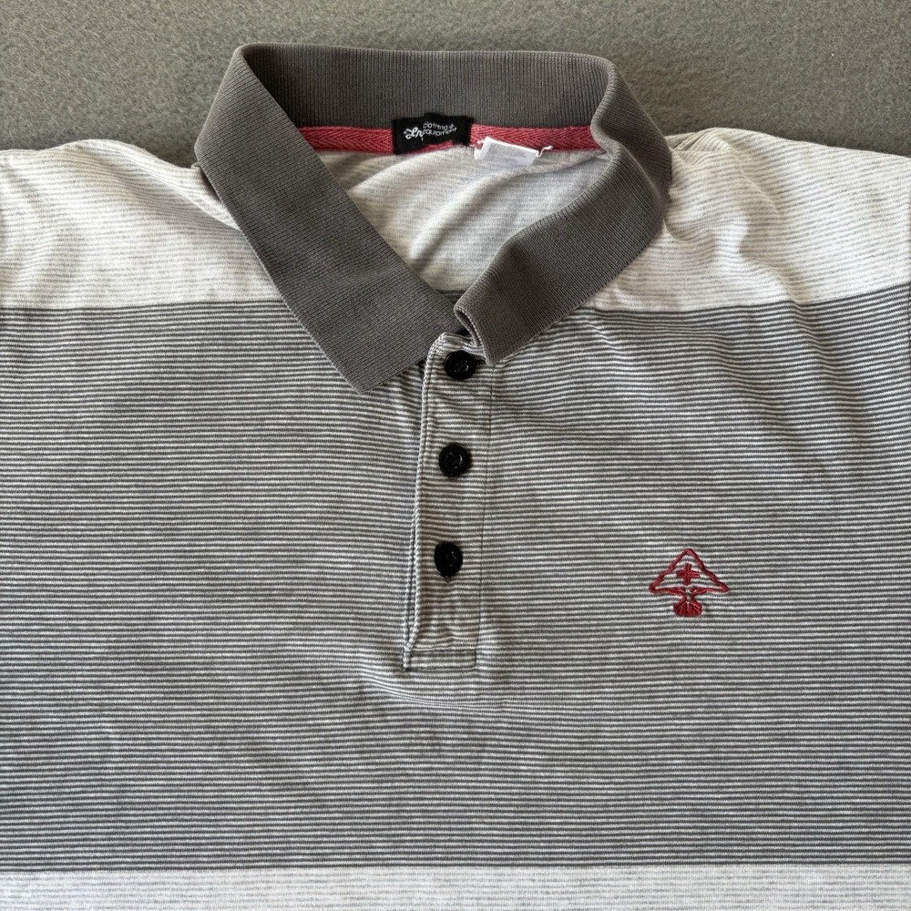 LRG Clothing Equipment Mens Polo Size M VTG Y2K Skate‎ Colorblock Striped 2000s - Picture 2 of 11